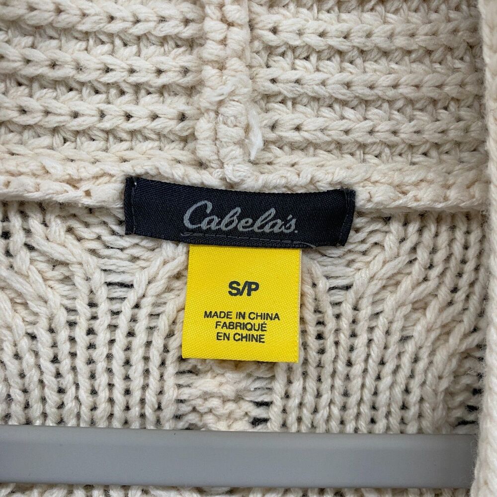 Cabelas Cardigan Sweater Womens‎ S Cream Wool Blend Button Up Fairy Cottage Boho - Picture 7 of 10